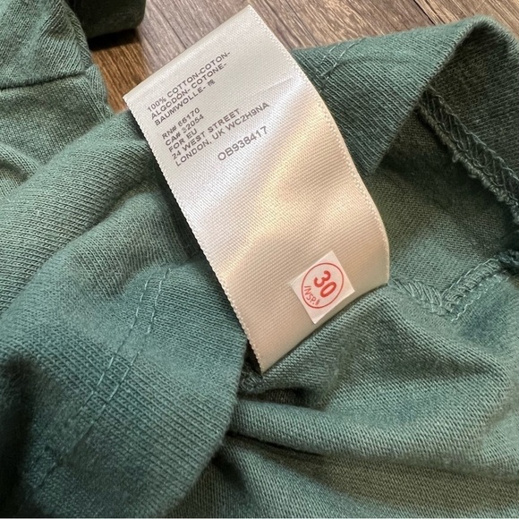 Urban Outfitters Army Green Round Neckline Crop Short Sleeves Casual Top Y2K S - Picture 11 of 11